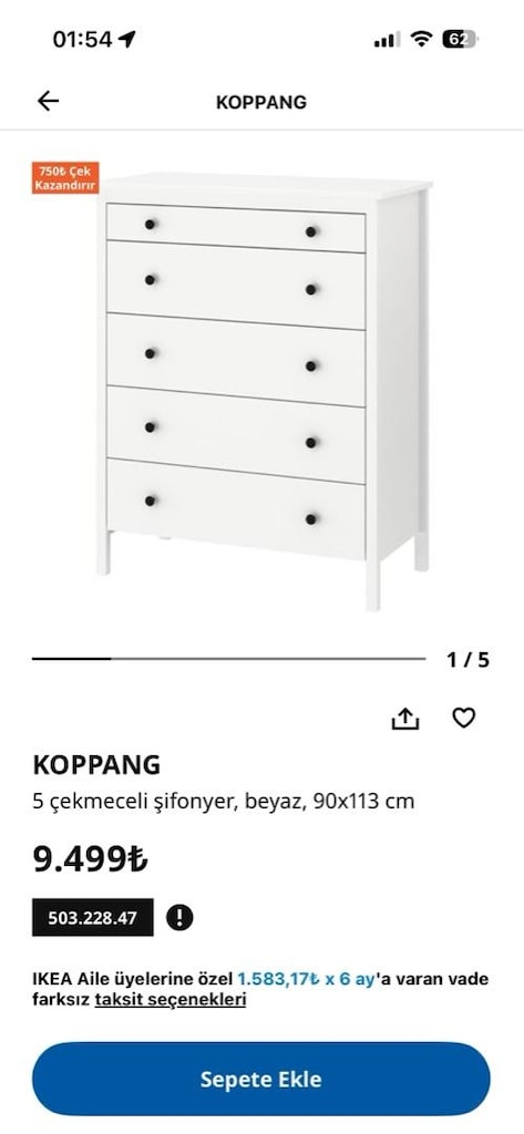 Ikea Koppang Şifonyer
