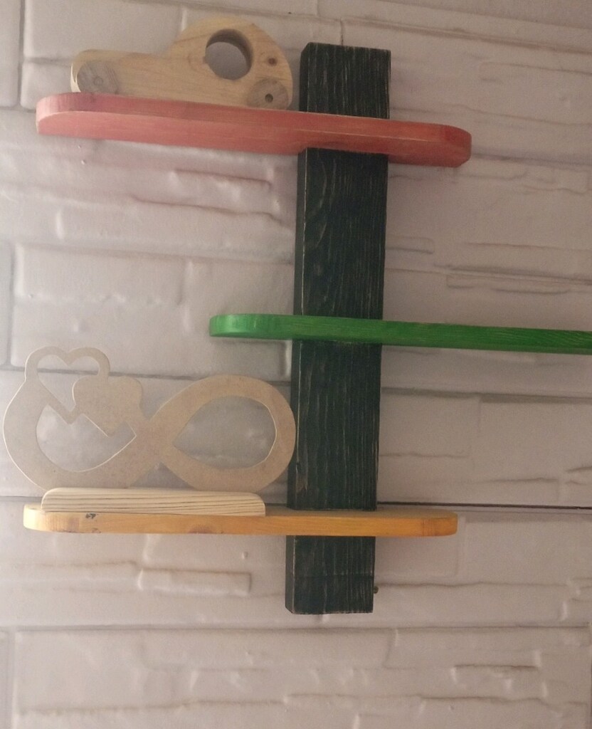 Ahşaptan yapılmış el emeği dekoratif duvar rafları - 3