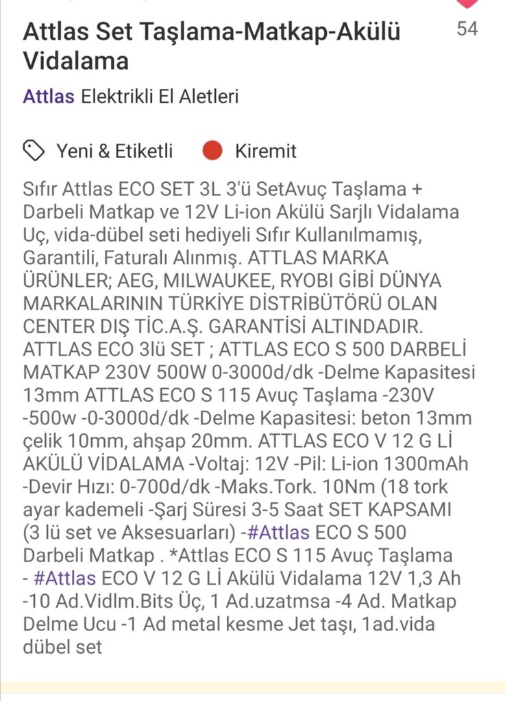 Attlas 3lü SET Taşlama Darbeli Matkap 12v li-ion sarjlı Vidalama sıfır - 2