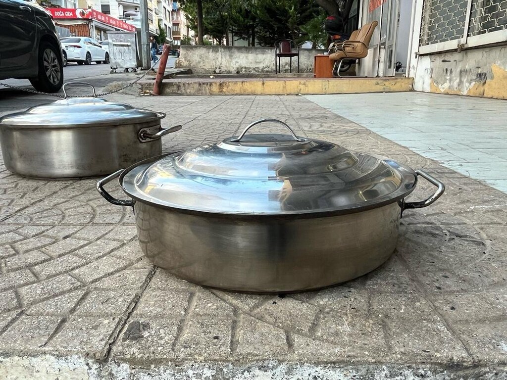 36 ve 40 cm Pilav Tenceresi Sanayi Tipi Pilav Tenceresi Yayvan - 6