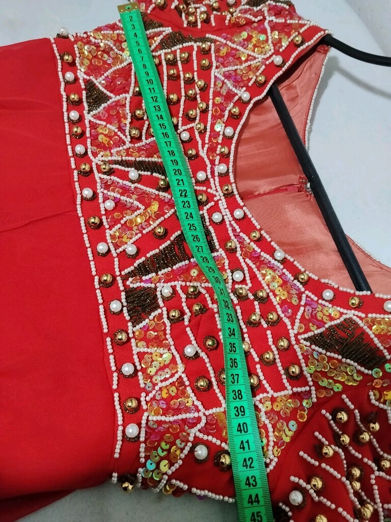 kırmızı işlemeli abiye elbise(karşıyaka) - 3