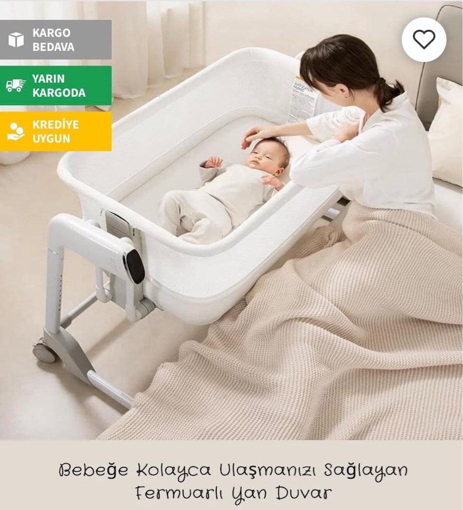 Kiwi Cozy Premium 3in1 Ağlamaya Duyarlı Anne Yanı Beşik, Park Yatak - 5