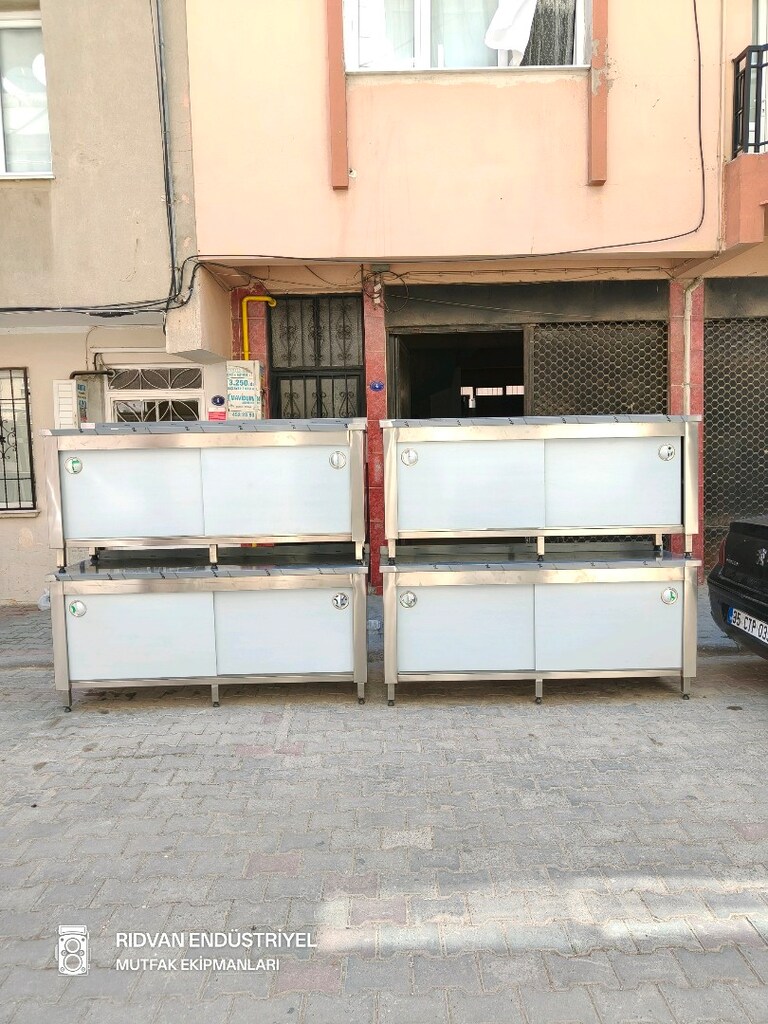 krom tezgah hazır mutfak krom çalışma tezgahı 190 cm paslanmaz krom - 18