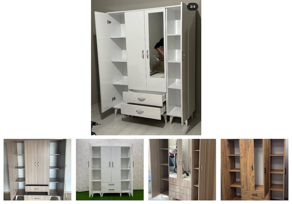 4 kapaklı elbise dolabı lnxitamnrm - 2