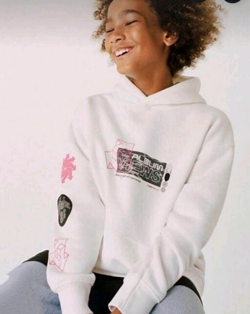 ZARA 11 YAŞ KAPŞONLU EŞOFMAN ÜST SWEATSHİRT ÇOCUK BEYAZ hoodie vintage