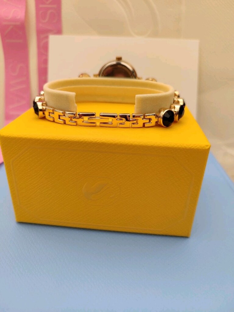 Swarovski Gold Siyah Taşlı Saat - 4