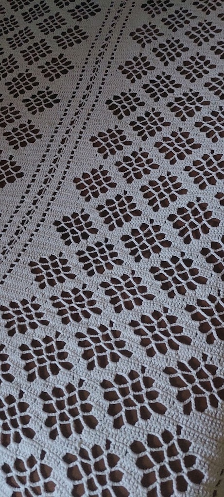 YATAK ÖRTÜ 210/200CM VİNTAGE AVRUPA KALIN DANTEL BEYAZ - 3