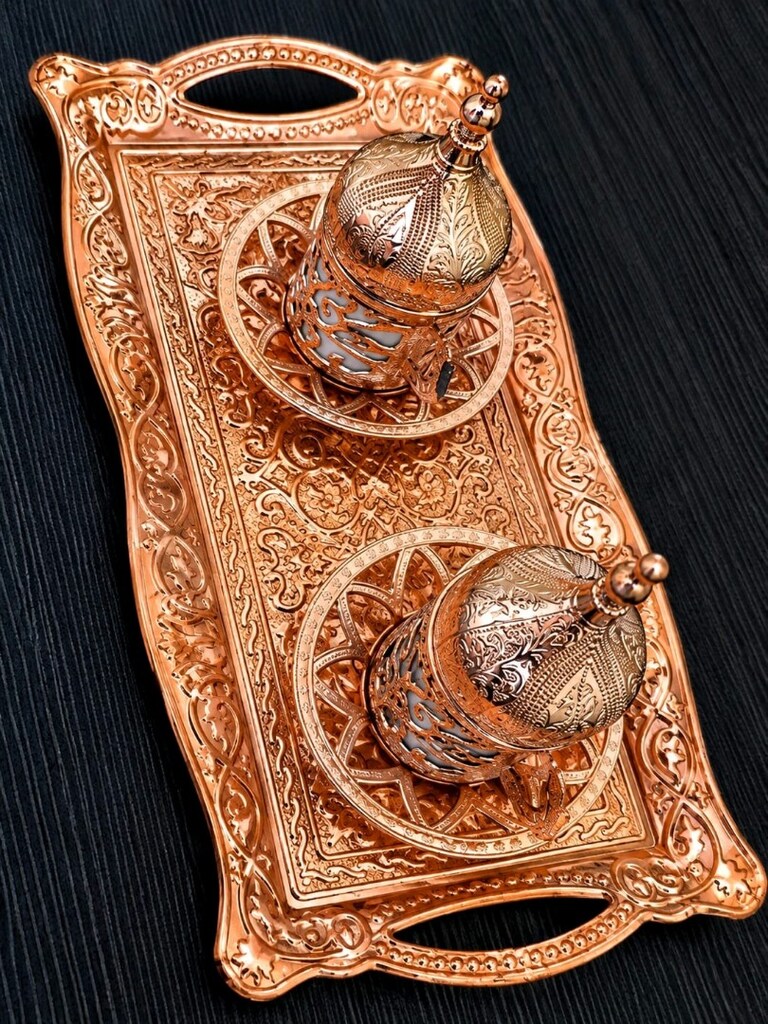 Bakır Kahve Fincanı 2li Set - 9