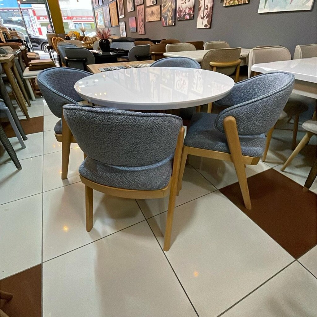 100 cm High Gloss Masa Takımı – 4 Hera Sandalye - 5