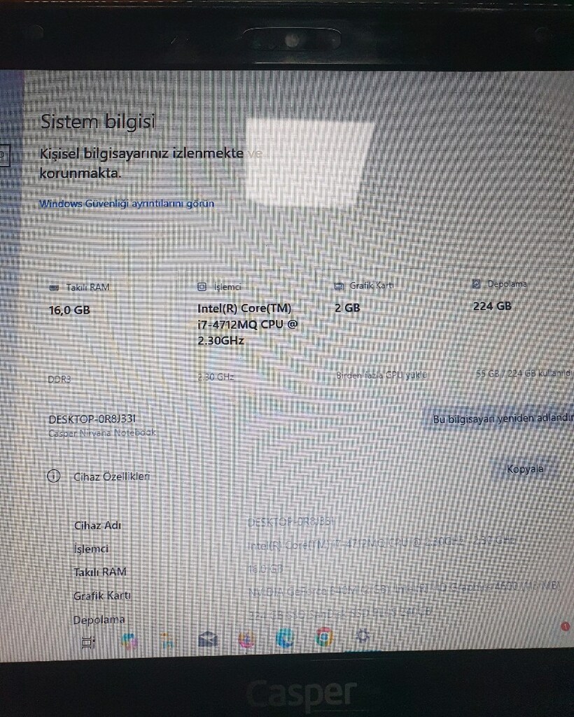 Casper Nirvana MT50 MT55 CHD Dizüstü Bilgisayar - 3