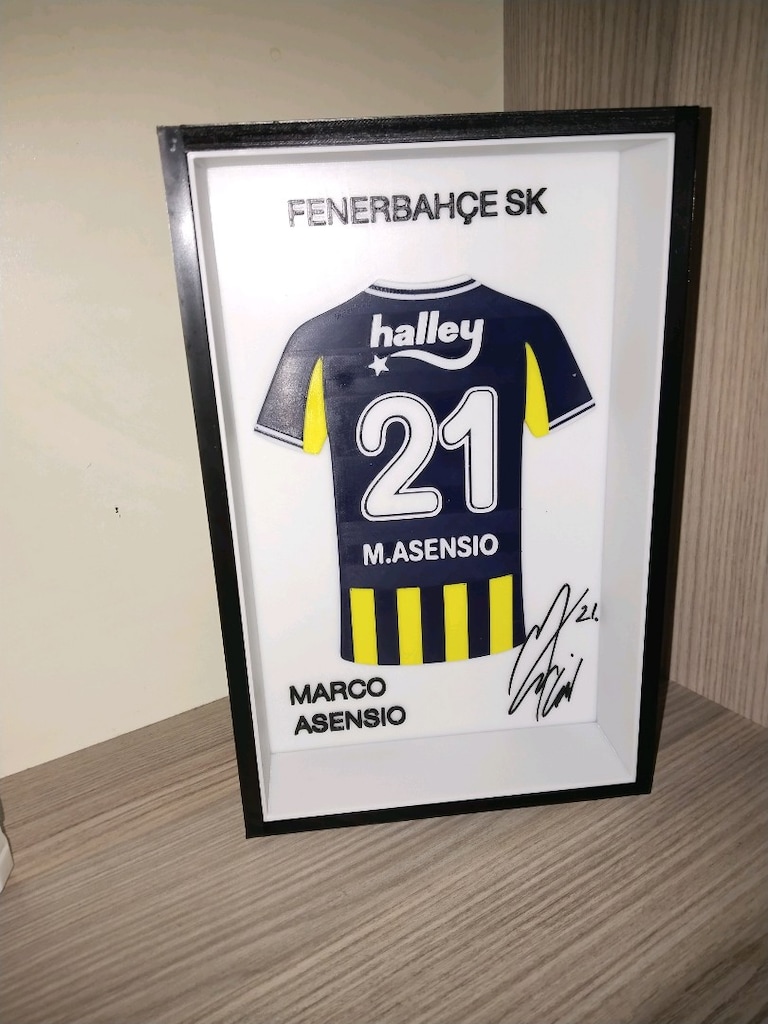 Marco Asensio İmzalı Fenerbahçe Forma Çerçevesi - 2