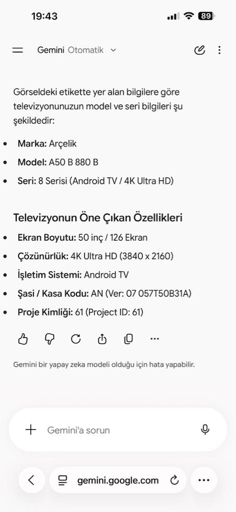Arçelik 8 serisi 50 inç android 4 K - 2