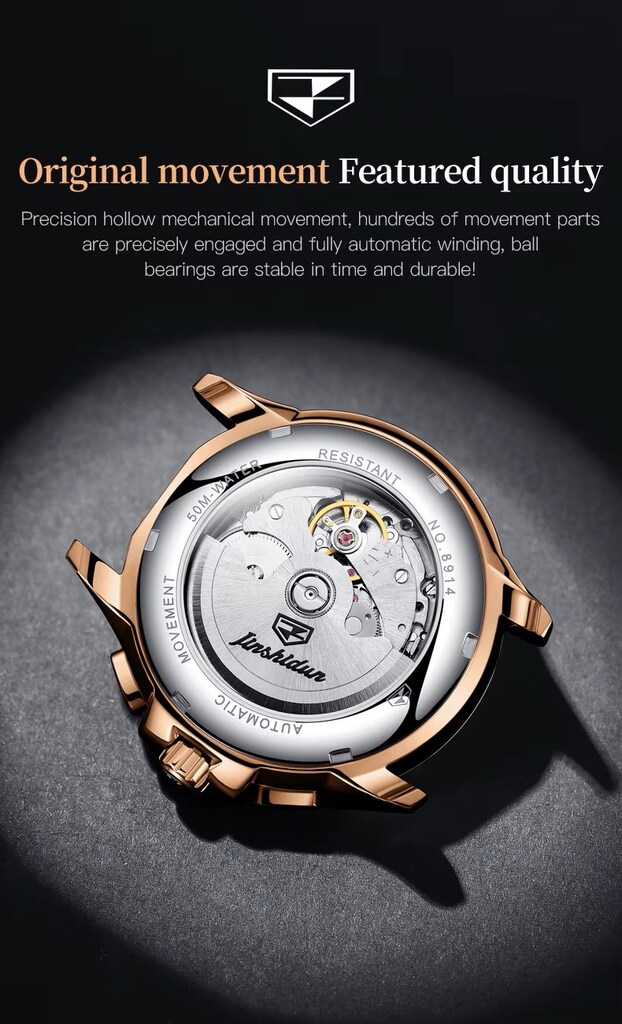 Jsdun Luxury Automatic Self Winding Watch - 5