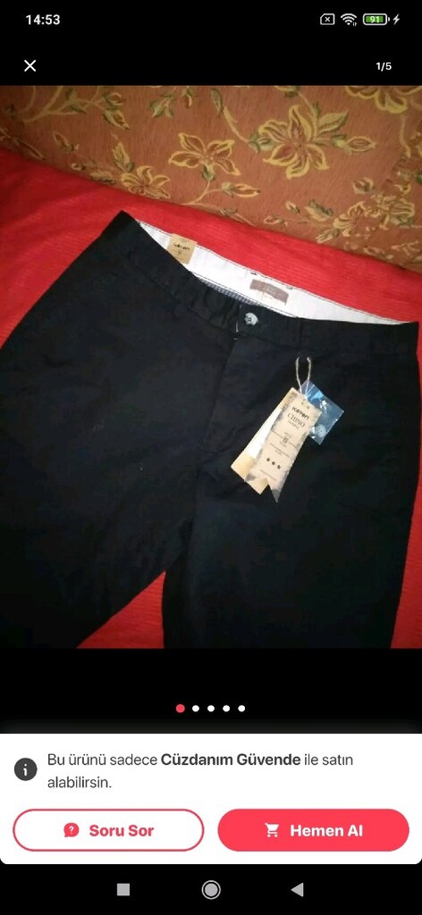 KOTON PANTOLON SİYAH 34/30 BEDEN