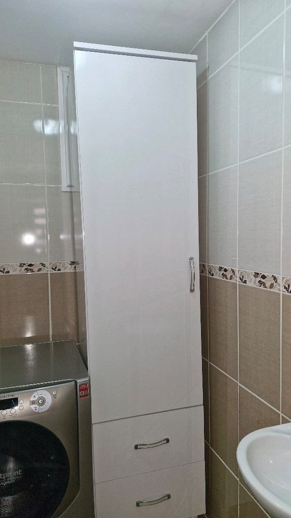 ikili banyo dolabı takımı aynalı raflı iki metre - 3