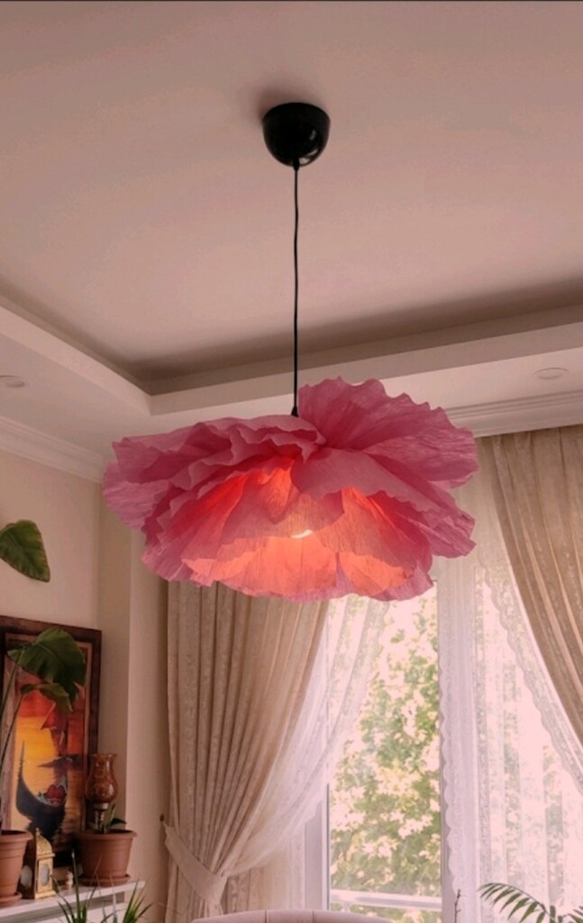 pembe krapon el yapımı avize - 4