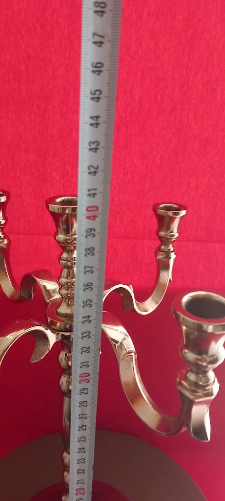 eski avrupa 5 kollu bakır şamdan - 6