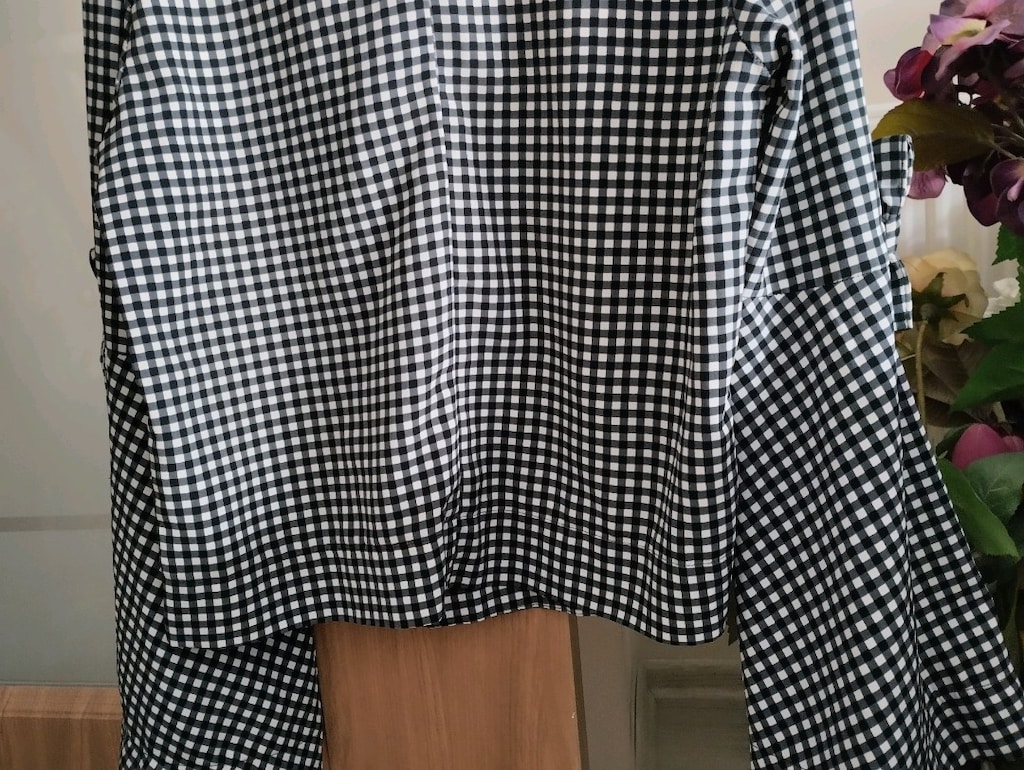 Griffon Nakışlı kolları çan zarifkesim kurdelalı, cotton kumaş XL bluz - 7