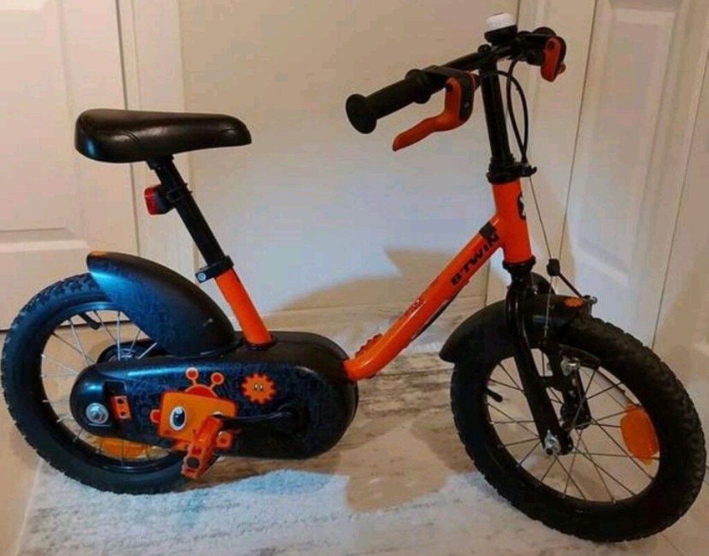 btwin Decathlon 500 14 jant 3-7 yaş turuncu renk robot desenli bisikle - 6