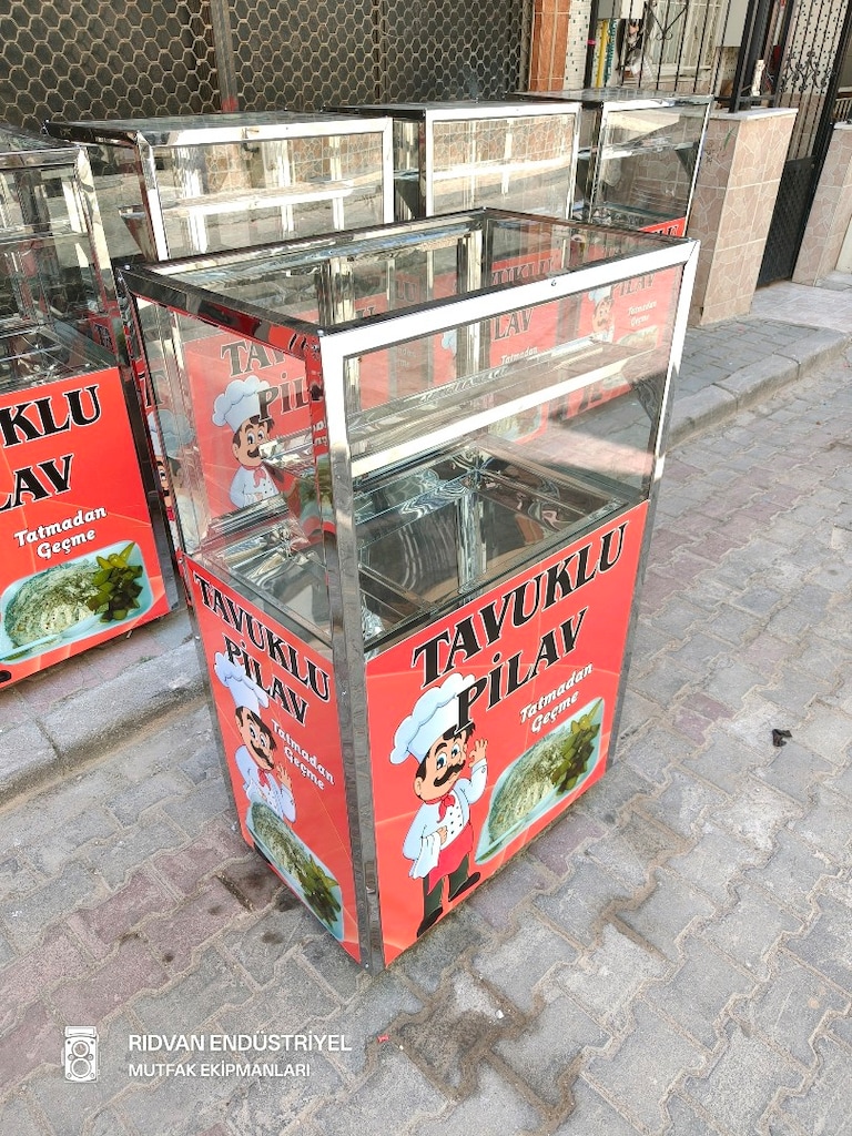 pilav tezgahı seyyar pilav arabası tavuklu nohutlu pilavcı tezgahı - 7