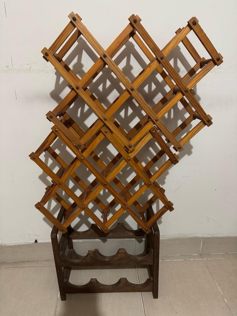 Vintage Ahşap Şaraplık Takımı – 2 Katlanır Akordiyon + 1 Sabit Şişelik - 7