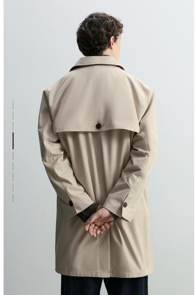 Zara / Lefties Klasik Bej Rengi Trençkot “M Beden” - 4