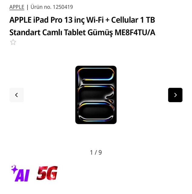 hatasız yeni ipad pro m5 13 inç