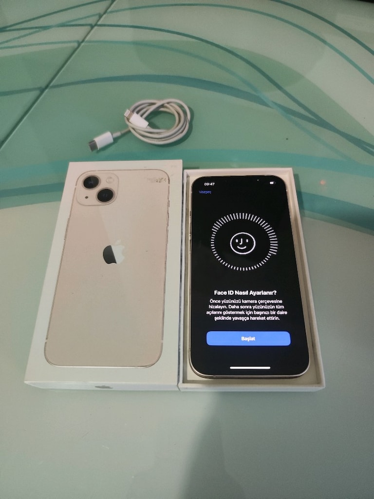 KARTA TAKSİT İPHONE 13 128 GB PİL 78 KUTU VE ŞARJ ALETİ MEVCUT TEMİZ - 2