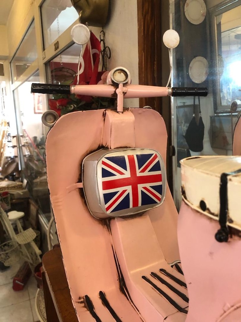 Dekoratif Retro Metal Maket Vespa Scooter Motosiklet Biblo - 5