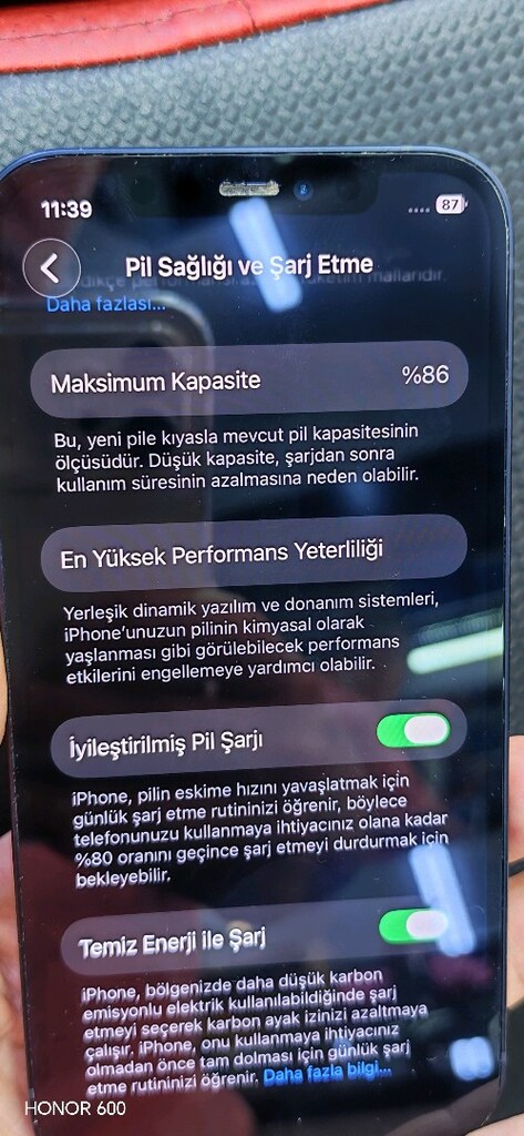 iPhone 12,/128 gb pil sahlğı 86 tr cihazı garantisi aralık 2025 bitti - 7