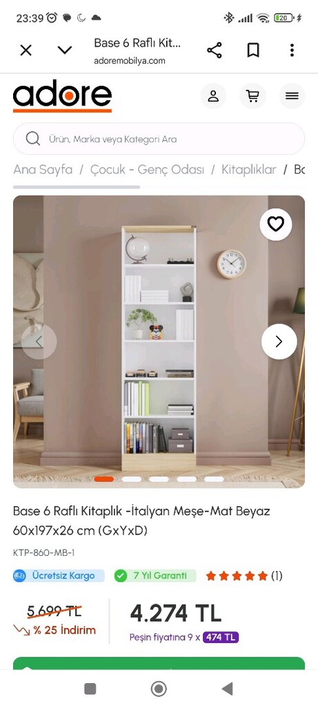acill son fiyat Adore kitaplık ve kitaplikli çalışma masası - 2