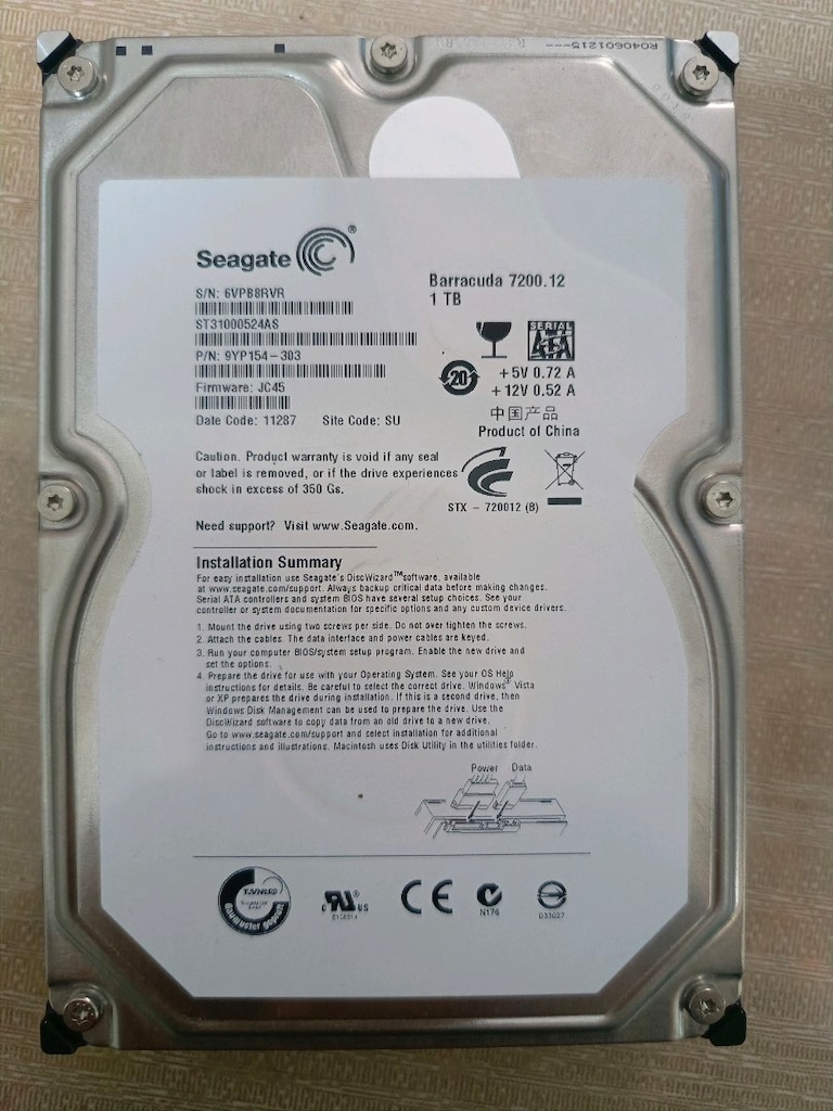 Seagate 1 TB barracuda 7200 - 2