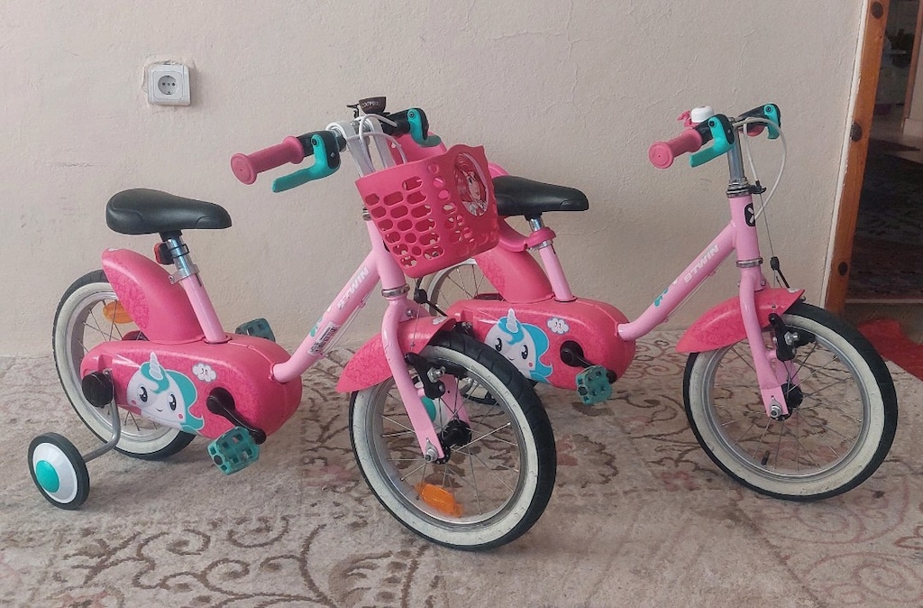 2 ADET 14 JANT KIZ ÇOCUK BISIKLETI BTWIN - 5