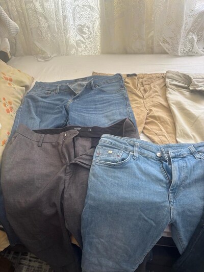 markalı yeni kot ve karğo pantolon