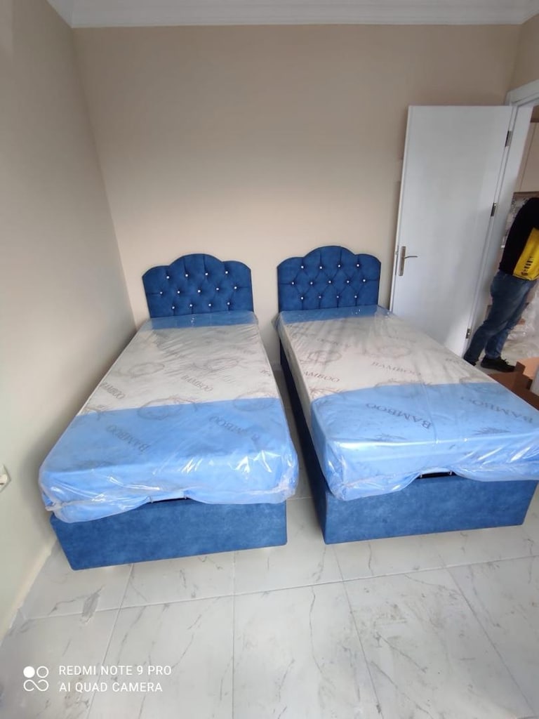 tek kişilik 90x190 baza başlık yatak sıfır ürün dev kampnya adrse tslm - 5