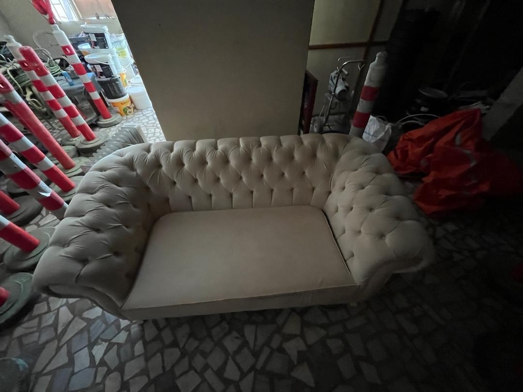 Temiz Chester 2’li Kadife Koltuk | Krem/Bej Renk | Şık Tasarım 180x70 - 9