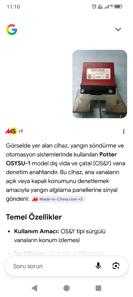 Potter yoke yangin söndürme anahtar valfi - 5