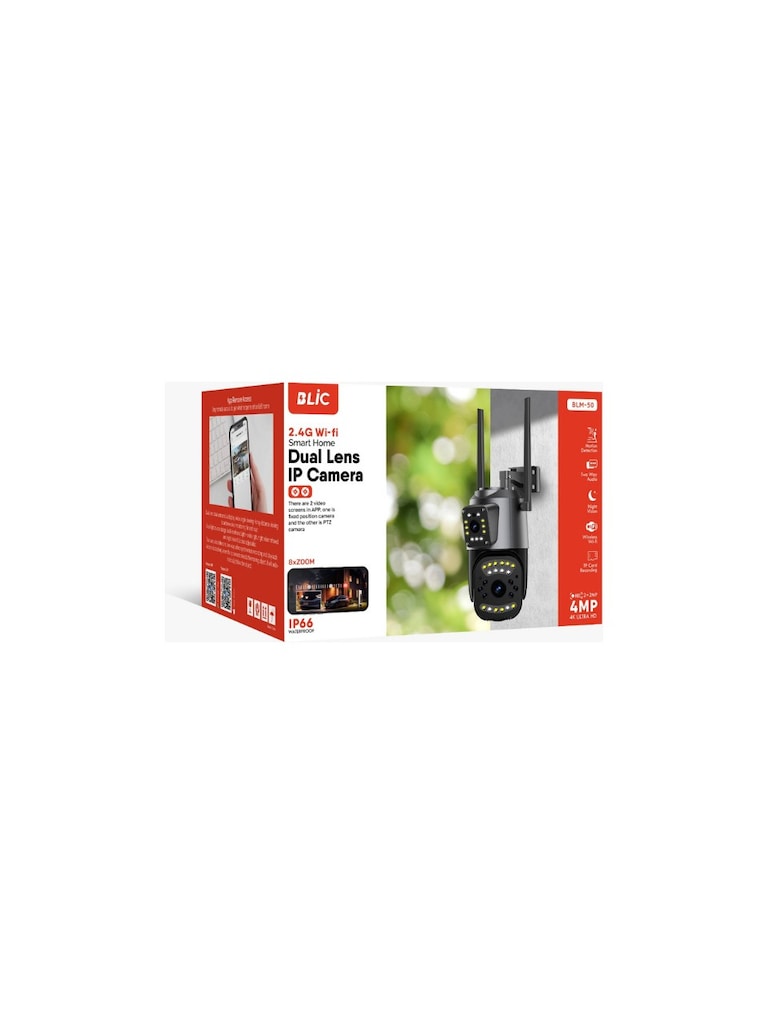 BLİC BLM-50 360 DERECE ÇİFT KAMERA WİFİ IP SU GEÇİRMEZ KABLOSUZ - 4