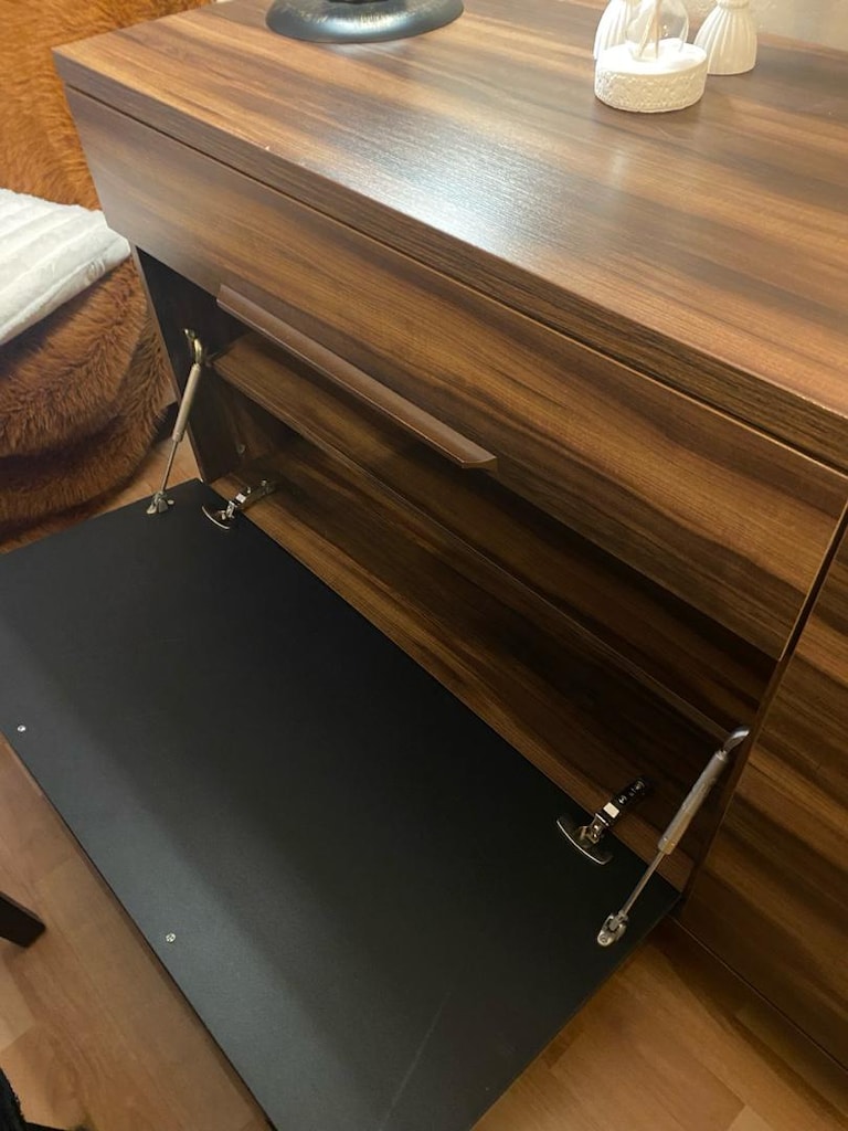 Enza Home Yemek Odası Takımı – 6 Sandalye, Cam Masa ve Büfe - 14