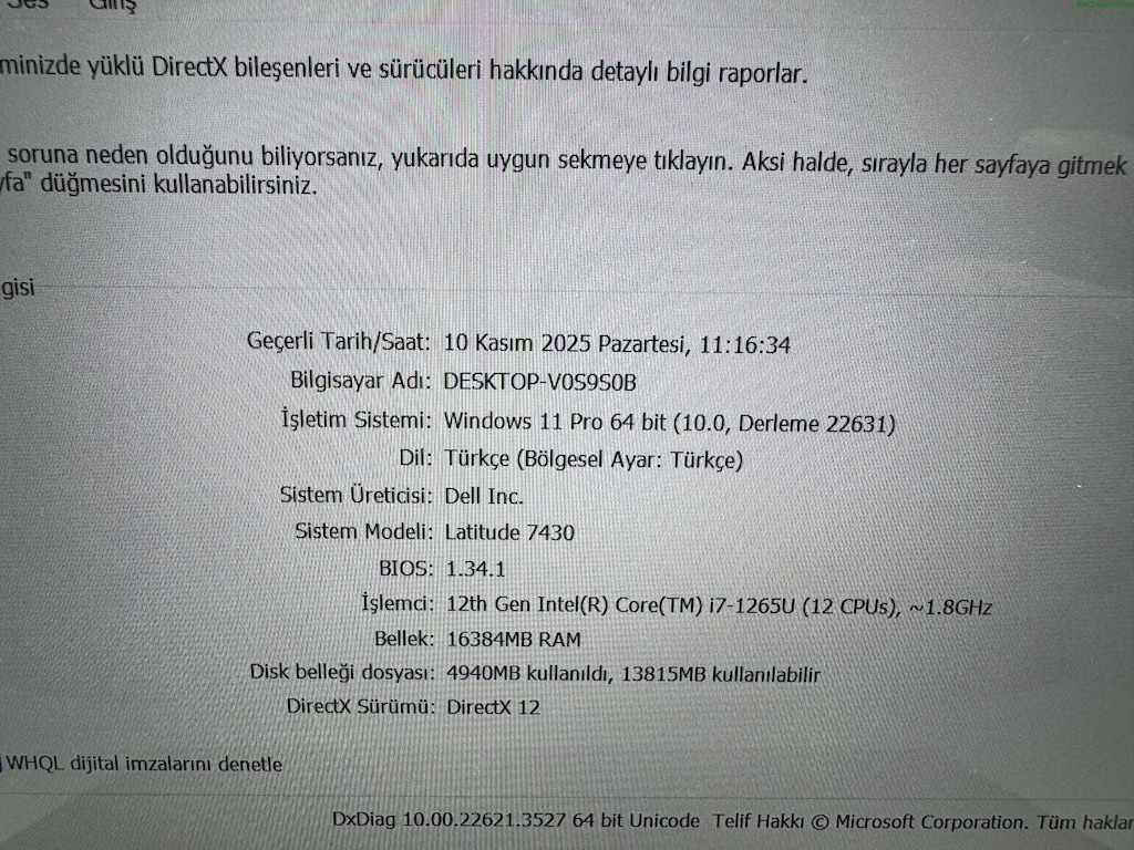 DELL İ7 12. NESİL 16 GB RAM 512 NVME KATLANIR DOKUNMATİK - 8
