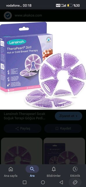 lansinoh sıcak soğuk göğüs pedi