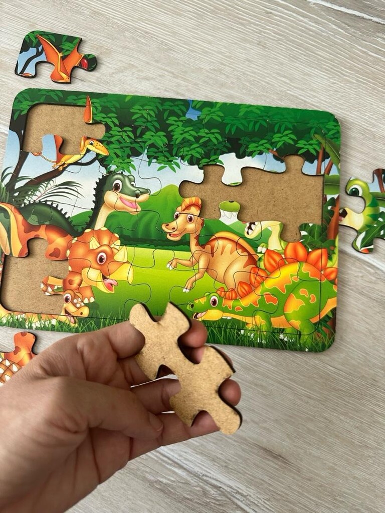 Dinazorlar 20 Parça Ahşap Çerçeveli Puzzle Yapboz - 3
