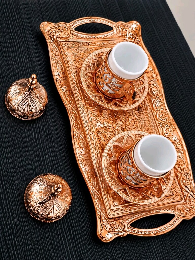 Bakır Kahve Fincanı 2li Set - 8
