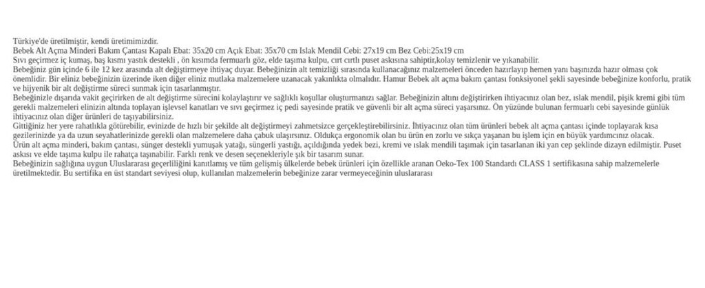 Bebek Alt Açma Bakım Çantası - 13