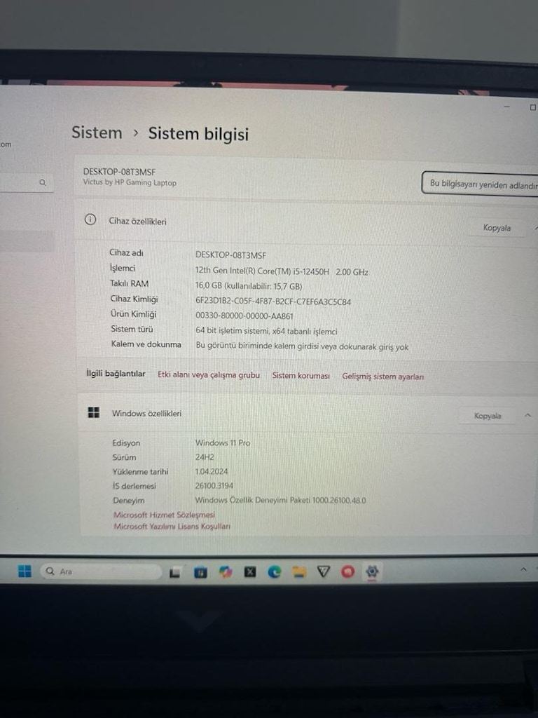 HP VİCTUS RTX3050 GAMİN LAPTOP - 5