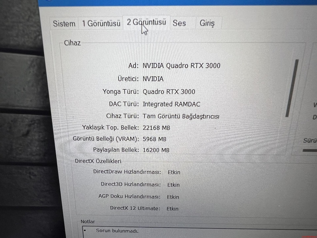 DELL PRECISION İ7 10. NESİL 32 GB RAM 512 M2SSD RTX 3000 - 9