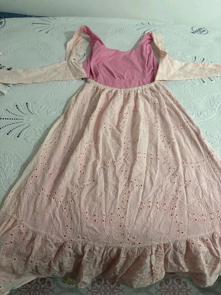 pembe sırt dekolteli elbise - 2