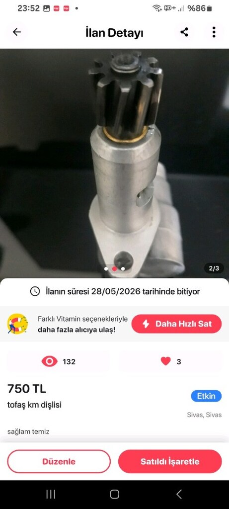 tofaş km dişlisi - 2