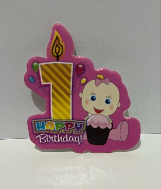 1 Yaş Happy Birthday Plastik Sticker 50