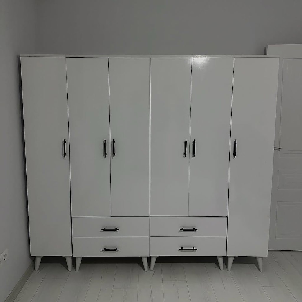 ***SIFIR*** 6 KAPAKLI BEYAZ KAPAKLI UYGUN FİYATLI GARDROP - 5